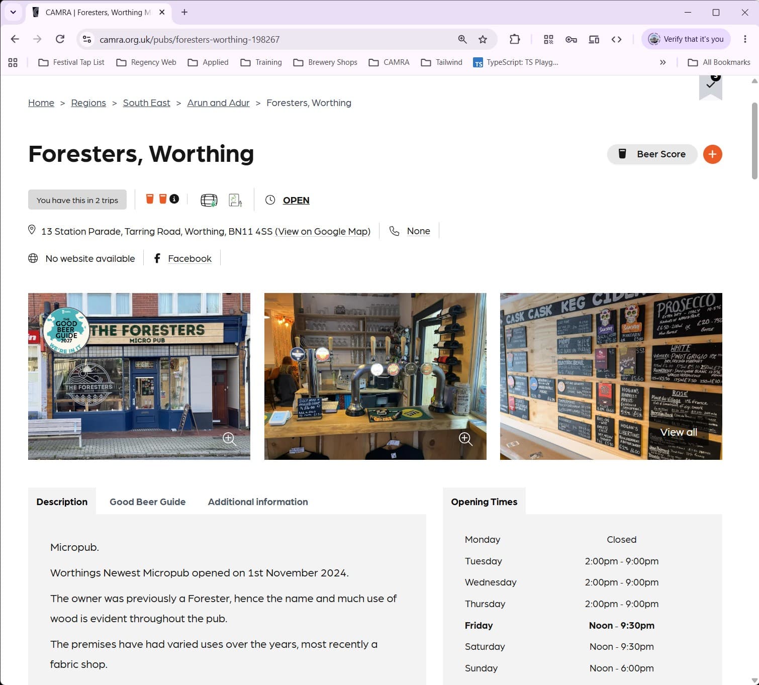 Pub Details Page